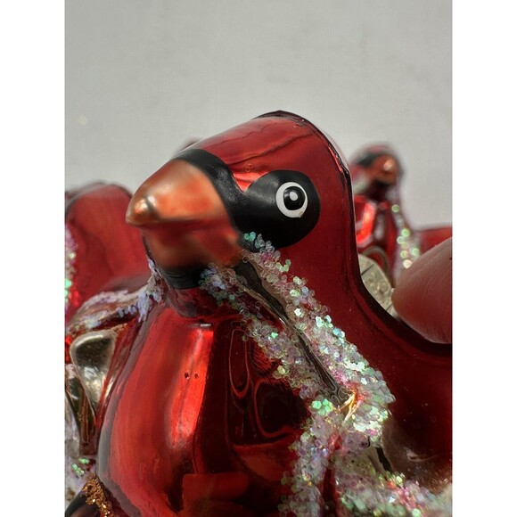 2 Old World Christmas 2006 Red  Cardinal Glass Ornaments Christmas Flying - Picture 4 of 15